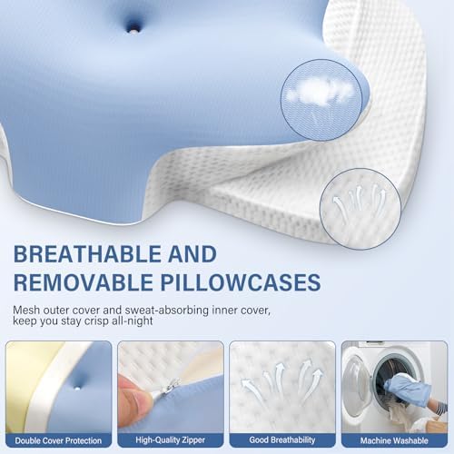 Nackenstützkissen von – Atmungsaktives Memory Foam Kissen für ergonomischen Schlaf in allen Positionen