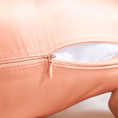 THXSILK 25 Momme Seidenkissenbezug für Haar und Haut - Hypoallergen mit verstecktem Reißverschluss, 40x80cm Holzkohle