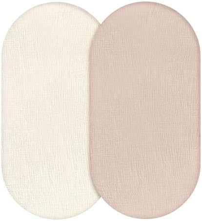 Musselin-Spannbettlaken für Kinderwagen 2er-Pack – Weich & Atmungsaktiv für Neugeborene, OEKO-TEX 100, 83 x 43 cm