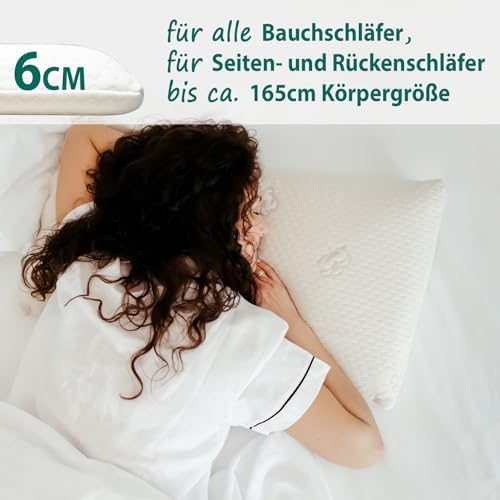 KNERST® Nackenkissen - Orthopädisches Memory Foam Kopfkissen für besten Komfort beim Schlafen - Ergonomisch, OEKO-TEX 40