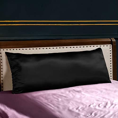 THXSILK 25 Momme Seidenkissenbezug für Haar und Haut - Hypoallergen mit verstecktem Reißverschluss, 40x80cm Holzkohle