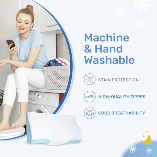 Derila Nackenkissen – Komfortables Memory Foam Kopfkissen für Seiten-, Rücken- und Bauchschläfer