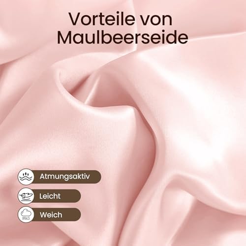 THXSILK 25 Momme Seidenkissenbezug für Haar und Haut - Hypoallergen mit verstecktem Reißverschluss, 40x80cm Holzkohle