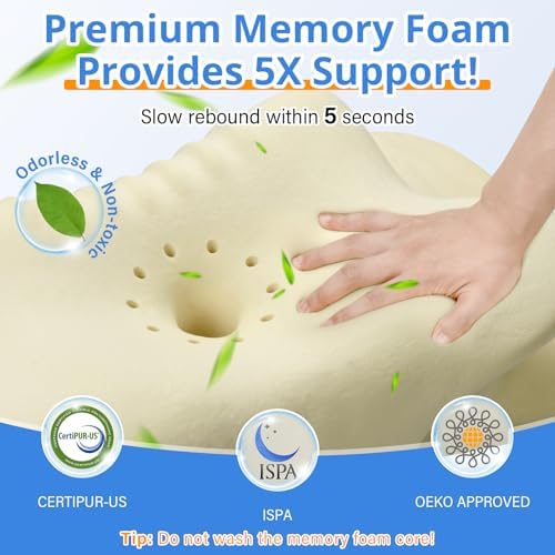 Nackenstützkissen von – Atmungsaktives Memory Foam Kissen für ergonomischen Schlaf in allen Positionen