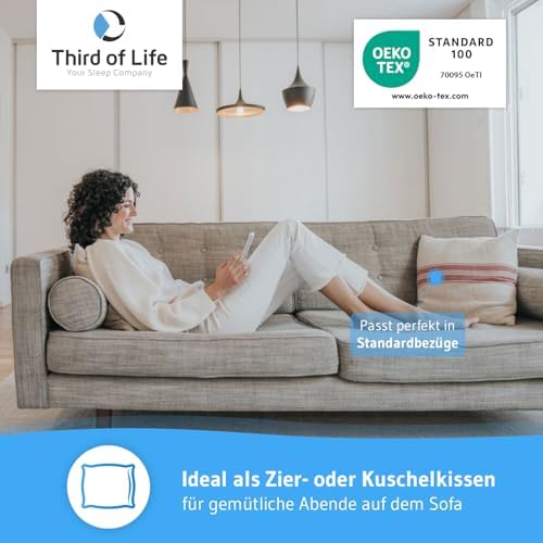 inSPIRO Kopfkissen 80x80 – Ergonomisches Premium Nackenstützkissen für alle Schlaftypen, OEKO-TEX®-zertifiziert, Made in
