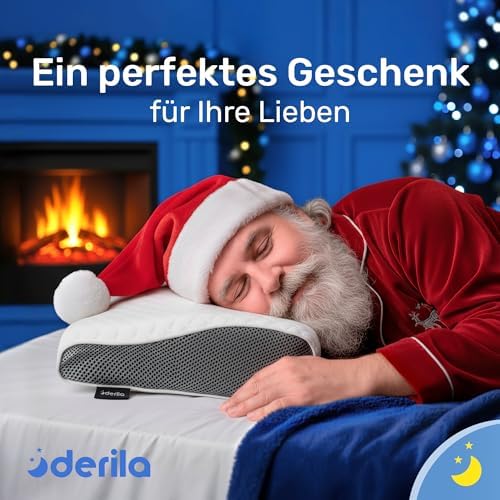 Derila Nackenkissen – Komfortables Memory Foam Kopfkissen für Seiten-, Rücken- und Bauchschläfer