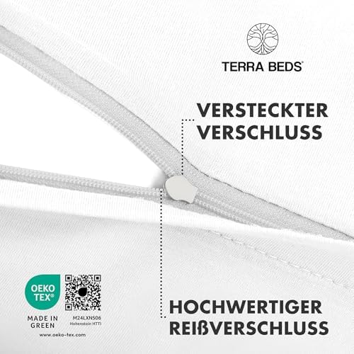 Kissenbezug 40 x 80 (2er Set) - Atmungsaktive 100% Baumwolle - Weich, Reißverschluss, für gemütliche Nächte