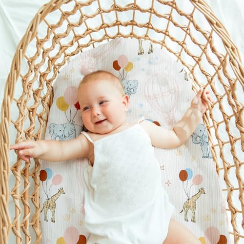 Musselin-Spannbettlaken für Kinderwagen 2er-Pack – Weich & Atmungsaktiv für Neugeborene, OEKO-TEX 100, 83 x 43 cm