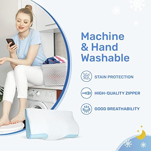 Derila Nackenkissen – Komfortables Memory Foam Kopfkissen für Seiten-, Rücken- und Bauchschläfer