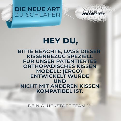 Glückstoff® Ergonomisches Kopfkissen aus Memory Foam - Komfort für Seitenschläfer bei Nackenschmerzen, OEKO-TEX zertifiz