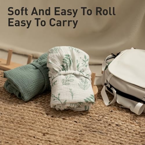 Musselin-Spannbettlaken für Kinderwagen 2er-Pack – Weich & Atmungsaktiv für Neugeborene, OEKO-TEX 100, 83 x 43 cm
