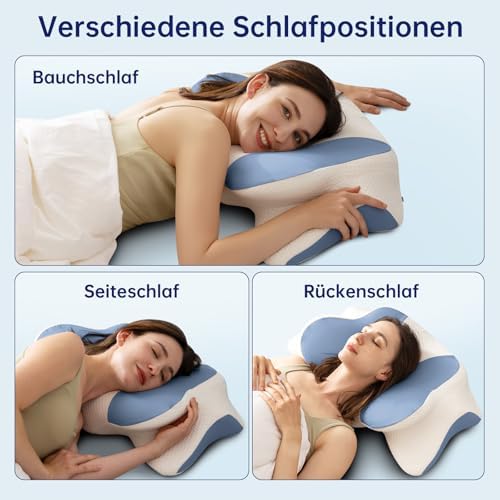 Orthopädisches Nackenkissen von – Memory Foam Kopfkissen für besten Schlafkomfort bei Nacken- und Schulterschmerzen für