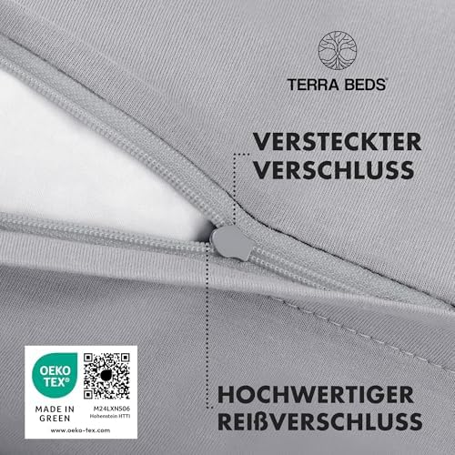 Kissenbezug 40 x 80 (2er Set) - Atmungsaktive 100% Baumwolle - Weich, Reißverschluss, für gemütliche Nächte