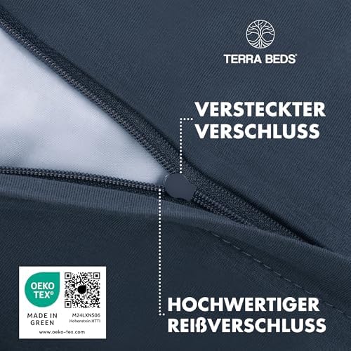 Kissenbezug 40 x 80 (2er Set) - Atmungsaktive 100% Baumwolle - Weich, Reißverschluss, für gemütliche Nächte