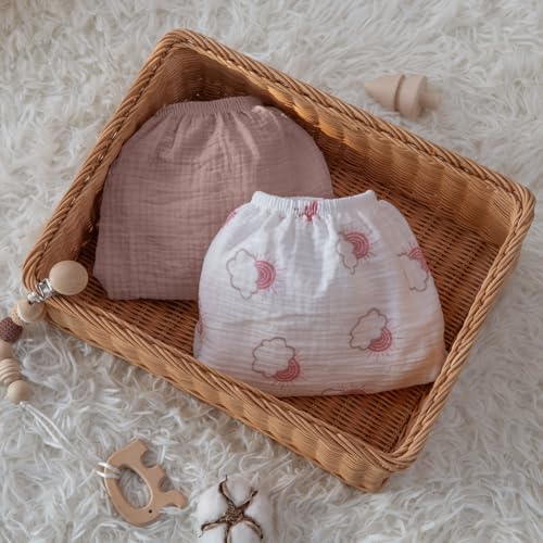 Musselin-Spannbettlaken für Kinderwagen 2er-Pack – Weich & Atmungsaktiv für Neugeborene, OEKO-TEX 100, 83 x 43 cm