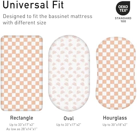 Musselin-Spannbettlaken für Kinderwagen 2er-Pack – Weich & Atmungsaktiv für Neugeborene, OEKO-TEX 100, 83 x 43 cm