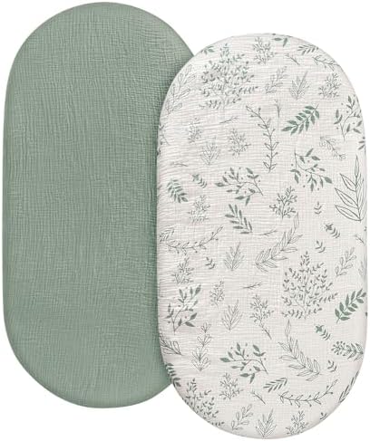 Musselin-Spannbettlaken für Kinderwagen 2er-Pack – Weich & Atmungsaktiv für Neugeborene, OEKO-TEX 100, 83 x 43 cm