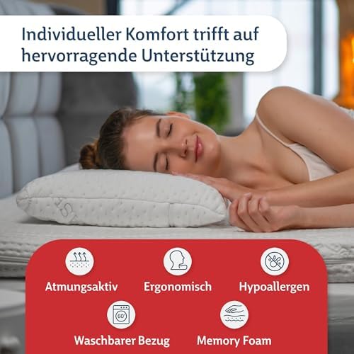 FMP Matratzenmanufaktur Visco Nackenstützkissen 11 cm – Orthopädischer Komfort für erholsamen Schlaf in Weiß