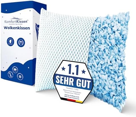 MKS Kopfkissen 80x80 – Ergonomisches Memory Foam Kissen mit kühlendem Gel für entspannenden Schlaf – Ideal für Rücken-,