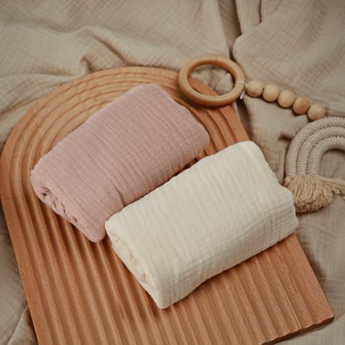 Musselin-Spannbettlaken für Kinderwagen 2er-Pack – Weich & Atmungsaktiv für Neugeborene, OEKO-TEX 100, 83 x 43 cm