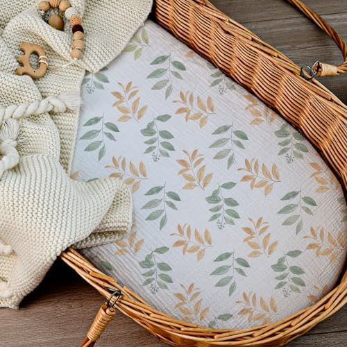 Musselin-Spannbettlaken für Kinderwagen 2er-Pack – Weich & Atmungsaktiv für Neugeborene, OEKO-TEX 100, 83 x 43 cm