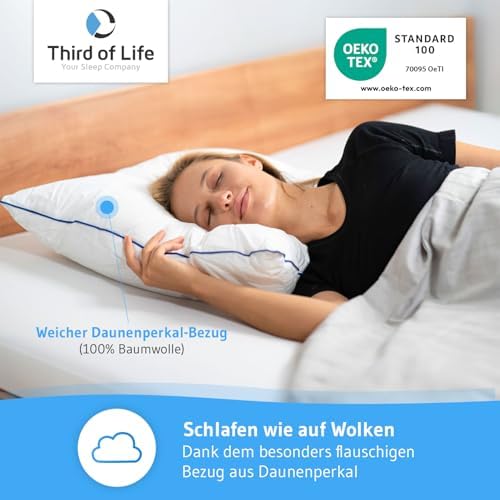 inSPIRO Kopfkissen 80x80 – Ergonomisches Premium Nackenstützkissen für alle Schlaftypen, OEKO-TEX®-zertifiziert, Made in