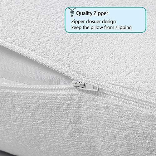 Bedecor 2er Set wasserdichte Baumwolle Kissenbezug - Atmungsaktiv & Anti-Milben für besseren Schlaf, Weiß 40x80cm