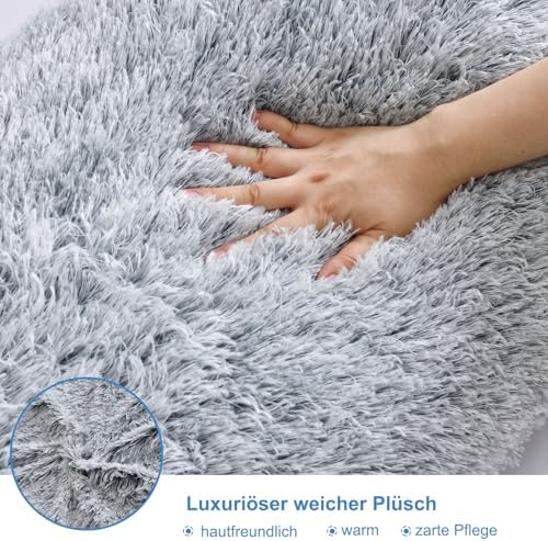 Sanfte Schlafwelt Memory Foam Seitenschläferkissen – 2,65KG Plüsch Ganzkörperkissen für Schwangerschaft, Grau, 136x51 cm