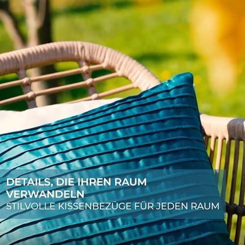 LAH Dream Deco 100% Tencel Lyocell Kissenbezug – Luxus für dekorative Kissen, hypoallergen & ultraweich in Petrol (40x40