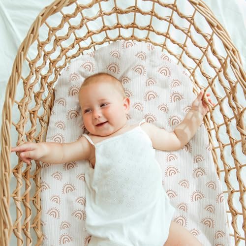 Musselin-Spannbettlaken für Kinderwagen 2er-Pack – Weich & Atmungsaktiv für Neugeborene, OEKO-TEX 100, 83 x 43 cm