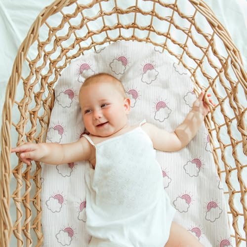 Musselin-Spannbettlaken für Kinderwagen 2er-Pack – Weich & Atmungsaktiv für Neugeborene, OEKO-TEX 100, 83 x 43 cm