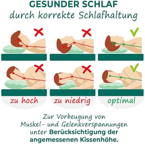 KNERST® Nackenkissen - Orthopädisches Memory Foam Kopfkissen für besten Komfort beim Schlafen - Ergonomisch, OEKO-TEX 40