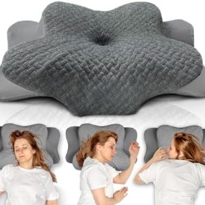 Glückstoff® Orthopädisches Kopfkissen aus Memory Foam – Ergonomisch für Seitenschläfer mit Nackenschmerzen, Grau, OEKO-T
