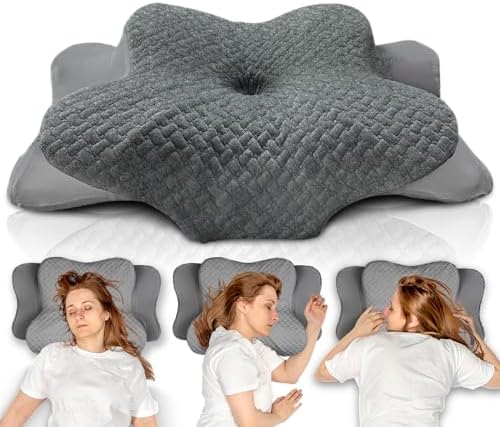 Glückstoff® Ergonomisches Kopfkissen aus Memory Foam - Komfort für Seitenschläfer bei Nackenschmerzen, OEKO-TEX zertifiz