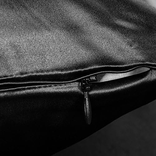 THXSILK 25 Momme Seidenkissenbezug für Haar und Haut - Hypoallergen mit verstecktem Reißverschluss, 40x80cm Holzkohle