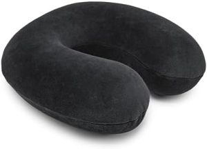 Amazon Basics Memoryschaum Nackenkissen Halbkreisförmig für Reisen, Schwarz & Bequemlichkeit