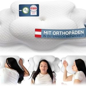 Orthopädisches „Bamboo“ Schlafkissen – Ergonomisches Nackenstützkissen für Rücken-, Seiten- & Bauchschläfer mit viskoela