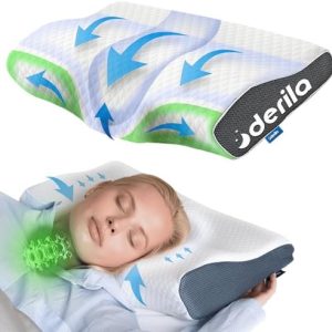 Derila Nackenkissen – Ergonomisches Memory Foam Kopfkissen für optimalen Schlafkomfort in jeder Position