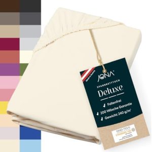 Spannbettlaken Deluxe Hotelqualität – 100% Baumwoll-Jersey, elastisch & faltenfrei – Perfekt für Ihr Schlafzimmer, 180–2